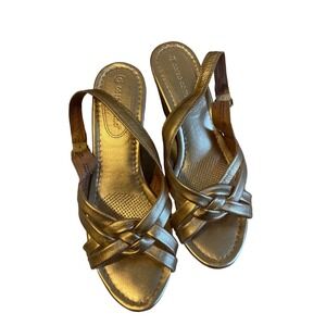 Corso Como Leather Strapped Wedge Sandal - Size 7